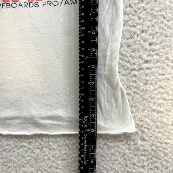 Y2K 2000s Vintage Hollister White Hawaii Surfer Graphic Off Shoulder Top XS S - Picture 7 of 9